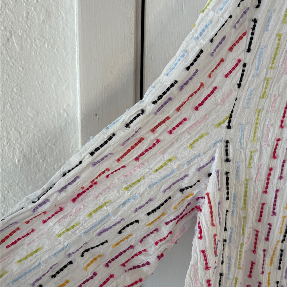 Habitat white cotton blouse with multicolored stripes Size Medium - Picture 5 of 9
